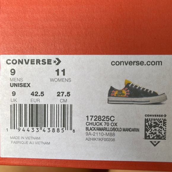 Converse 172825C
CHUCK TAYLOR 70 OX
BLACK/AMARILLO/BOLD MANDARIN
Men’s sneakers - Picture 14 of 16